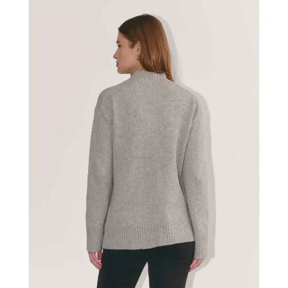 Everlane Mock Neck Gray Sweater in Plush Cotton Size L